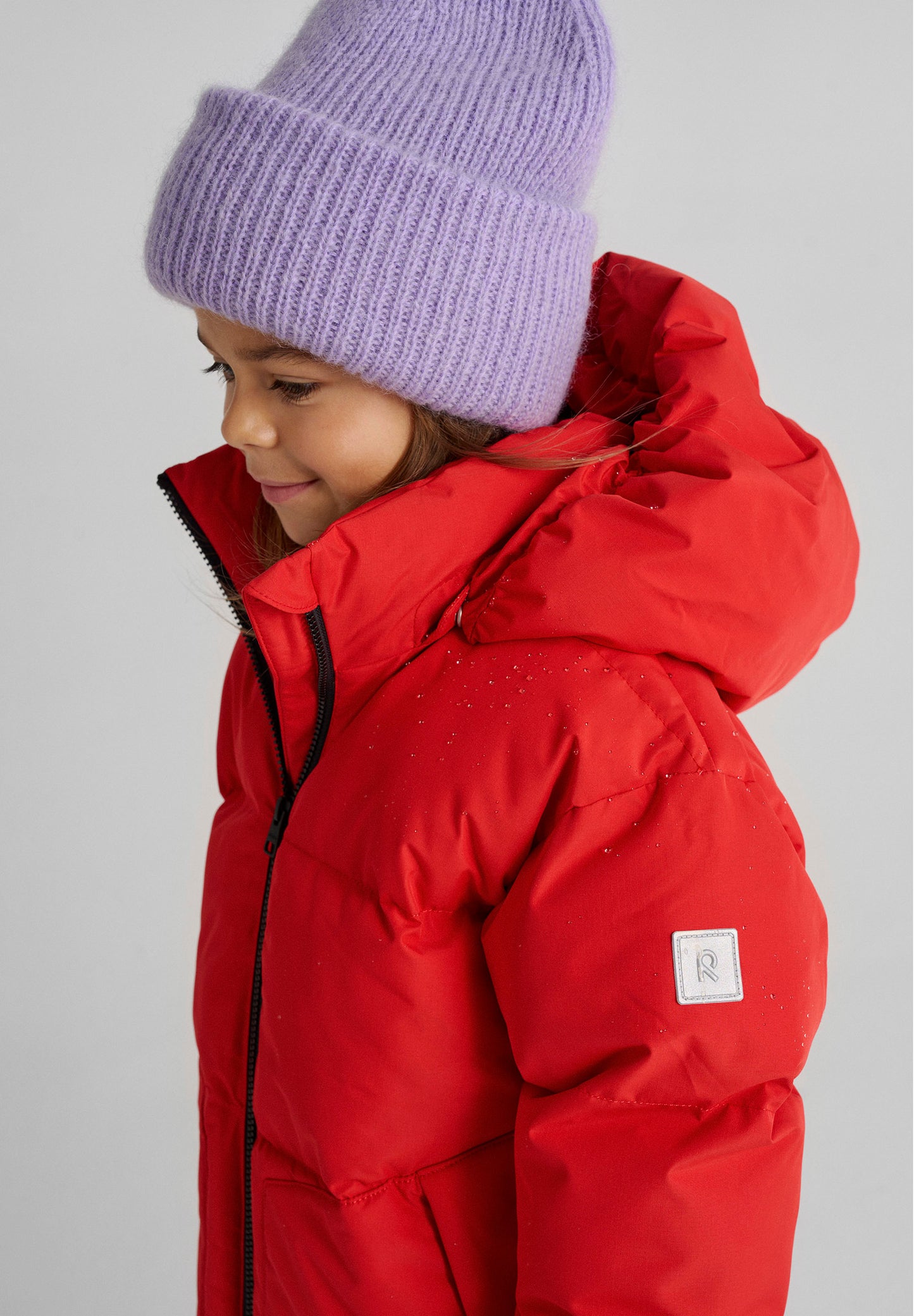 Kinder Mütze mit Mohairwolle Pilvinen Lilac