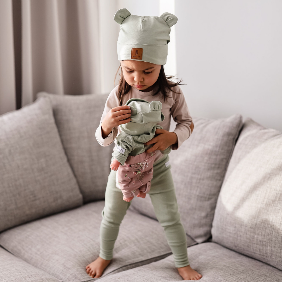 BELLEB Teddy Beanie in eucalyptus